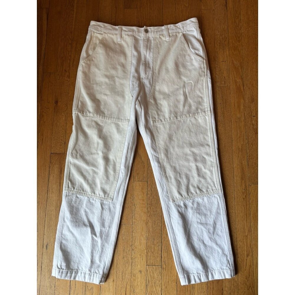 Madewell Womens Size 33 The Perfect Vintage Straight Jeans Two Tone Off White